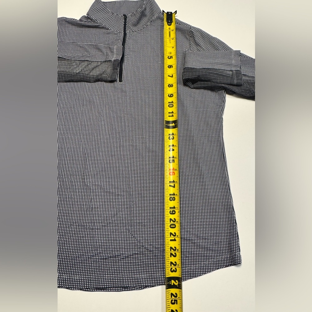 IBKUL women's black/white micro plaid print 1/4-zip UPF50+ long-sleeved top Sz M - Picture 8 of 9